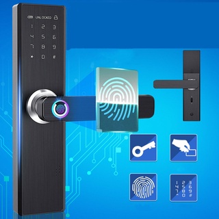 4 in 1 Fingerprint Digital Smart Door Lock Anti-Theft Security Lock Smart Door Lock APP+Keypad+Card+Fingerprint