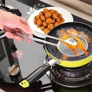 Stainless steel filter spoon with clip bread net clip fried food clip