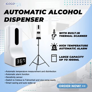 Alcohol Dispenser with Contactless Infrared Thermal Scanner with FREE Tripod Stand K9
