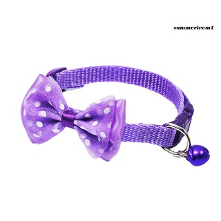 【Ready Stock】Cute Pet Cat Dog Puppy Adjustable Bowknot Bell Collar Party Necklace Neck Strap (5)