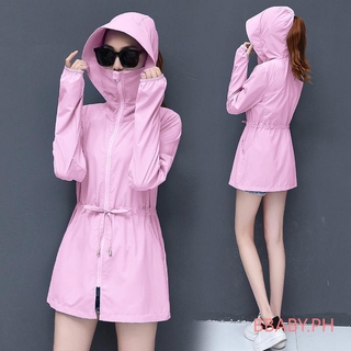 【Available COD】-Sunscreen Jacket Women Summer Thin Breathable Quick Dry Lightweight Jacket Hiking UV Sunscreen Coat Hooded Waterproof Coat