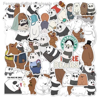 Notebook sticker❈۞50 cartoon cute images bare bear graffiti stickers luggage laptop waterproof mobile phone decoration stickers