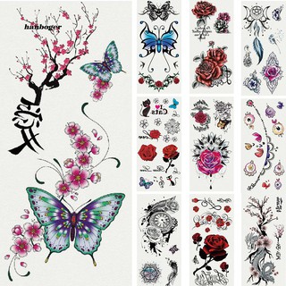 HBGR_Fashion Butterfly Dragon Flower Body Art Temporary Fake Tattoo Sticker Decal
