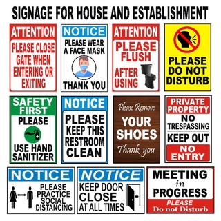 signage for house and establishments signage no trespassing remove your shoes covid prevention sign
