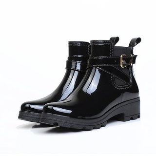 boots women Short Boots Rain Shoes Non-Slip Patent leather Elastic Band Water Shoes Ankle Boots 2020