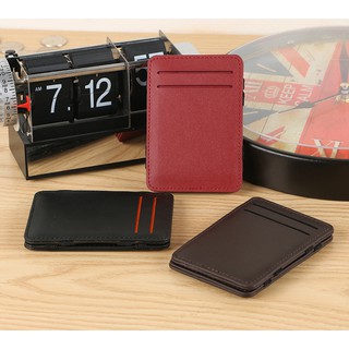 Hot Male Men PU Leather Wallet Fashion Simple Elastic Money Clip Card Holde OCVL