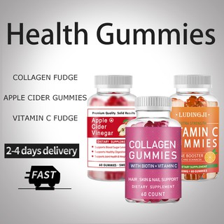 Health Nutrition Gummies Vitamin C Gummies Apple Cider Vinegar Collagen Gummies 60 count for Kids