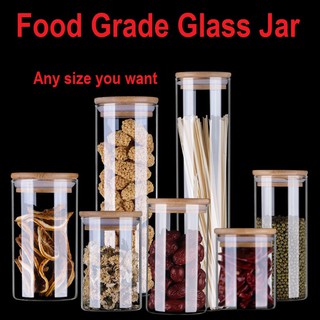 Food grade glass bottle sealed pot glass jar large capacity storage tank household small grain kitchen box multi-function (1)