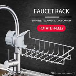 Adjustable Faucet Drainage Shelf Stainless Steel Kitchen Sundries Storage Rack for Bathroom Soap Rag (1)