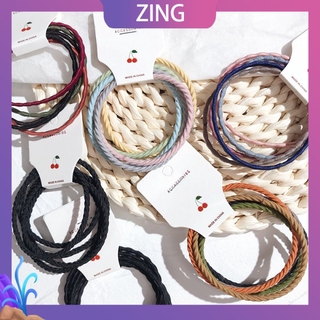 ZinG 5pcs set Korean rubber band high elastic hair band student girl hair rope hair accessories
