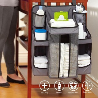 Portable Oxford Baby Bed Hanging Storage Bag Toy Diapers Pocket Bedside Organizer Infant Crib Bedding Set (1)