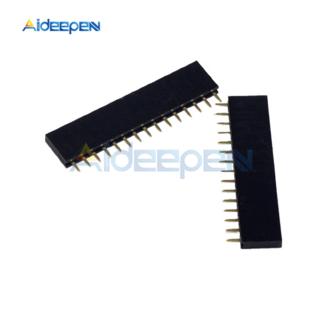 20Pcs 15 Pin Single Row Straight Female Pin Header 2.54mm Pitch Strip Connector Socket 1X15 15Pin for Arduino PCB