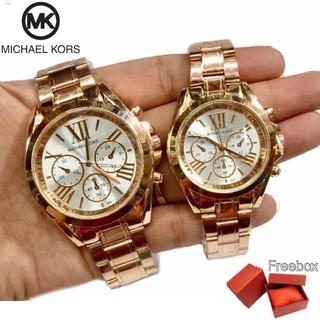 Watch box▬▩✥MK fashion watch stainless steel waterproof couple watch men's and women's watch with fr