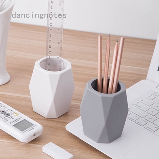 Silicone Pencil Holder Geometric Pen Cup Desktop Stationery Organizer