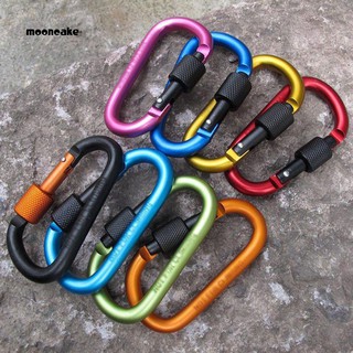 ☼Mooncake☼Aluminum Alloy Carabiner D-Ring Shape Key Chain Clip Hook Camping Outdoor Buckle