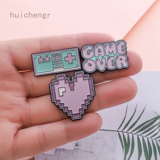 Huichengr %Pink love GAME OVER game tape cartoon brooch-XZ2116/