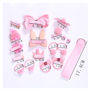 18 Pcs/Box Children Cute Hair Accessories Set Baby Fabric Bow Flower Hairpins Clip with Gift Box (9)