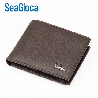 Seagloca Men Wallet Brand Design PU Leather Passport Credit ID Card Slots Coin Pouch Purse