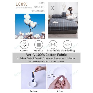 100% cotton fitted sheet plaid bedsheet set single queen king size cardar (6)