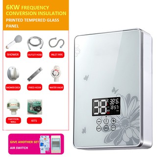 Instant electric water heater, quick-heating thermostatic shower in household bathroom