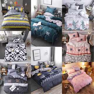 5 in 1 Bedsheet Set Modern Pattern Design Elegant Bed Linen Soft Duvet Cover Bedding Set C-555