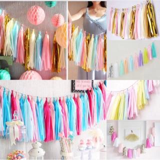 5Pc Paper Tissue Wall Poms Tassel Garland Bunting Wedding Party Venue Decoration