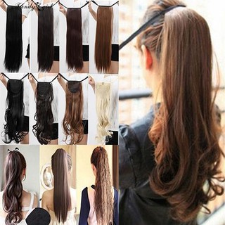 Nice!!!Women Binding Ponytail Hairpiece Clip in Hair Extensions