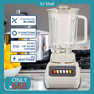 Astron BL-153 Blender&Juicer&mixer with 1.5L Glass Jug (White)