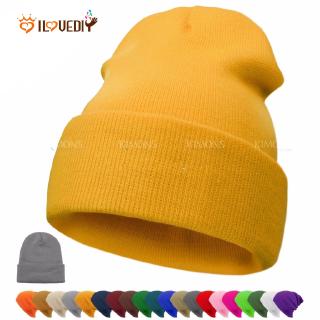 【ILOVEDIY】Men Women Fashion Solid Color Beanie / Unisex Plain Knitted Hat / Outdoor Casual Sport Winter Warm Cuff Caps / Slouchy Hip-hop Skull Ski Warm Beanie