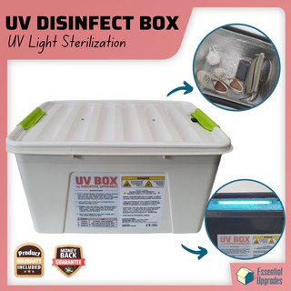 UV Disinfect Box with Stainless Mesh Bottom UV Light Sanitizer Box UV Box Sanitizing Kills Viruses