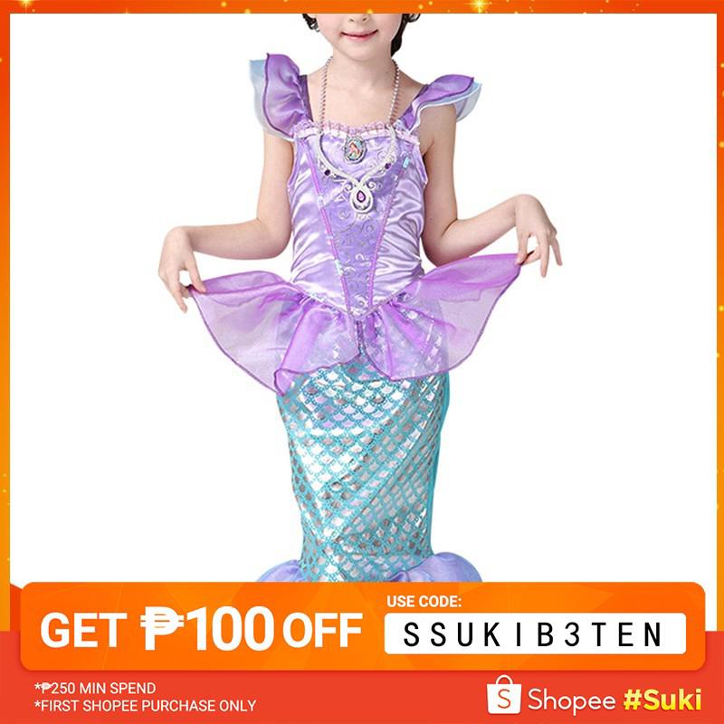 Girl's Kids Little Mermaid Princess Party Dress Costume (1)