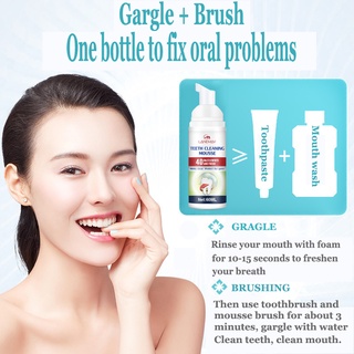 【Local stock】Toothpaste Teeth Whitening Mousse 60mL Deep Cleaning Dispel Yellow Eliminate Bad Breath (5)