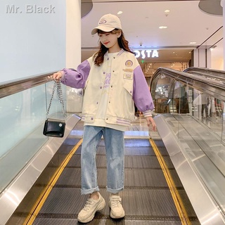 Hot sale๑Girls jackets 2021 new autumn and winter foreign style children s spring and autumn gowns fashionable trendy big children s jackets clothes