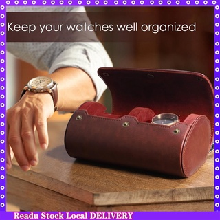 【available】Watch Case Leather Watch Box 2 Slots Watch Storage Organizer Bracket Holder for Travel Bu