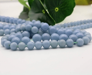 Natural Angelite Stone Beads Round Blue Loose Spacer Beads For Jewelry Making (2)