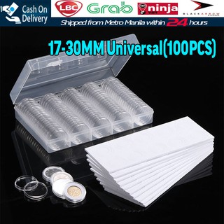 [ ]100pcs Silver Eagles Coin Capsules Coin Case Coin Holder Storage Container Box For Coin Collecti