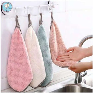 Cheap terry kitchen dish towel reusable absorbent coral velvet cleaning cloth hand towel