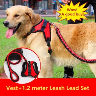 Dog Leash 1.5m Adjustable Safe Lead Harness Pet back and chest traction rope Pet Dog Vest Collar retractable (3)