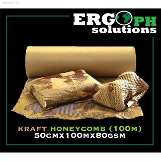 ✚▣✥100m KRAFT/WHITE/BLACK/RED Eco-friendly Honeycomb Paper Roll and Soft White Lining
