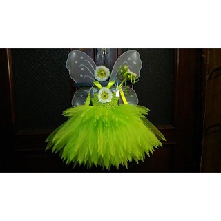 Tinkerbell tutu dress costume with accessories(free fabric shoes)for 1y/o. (1)