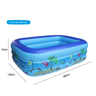1.8m 3 ring Inflatable Rectangular outdoor Swimming Pool