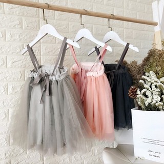 Baby Girls Harness Princess Dress Kids Casual Mesh Cotton Two Ways
