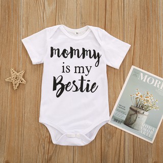 [Ready Stock] Newborn Baby Clothes Baby Romper Infant Jumper Mommy is My Bestie