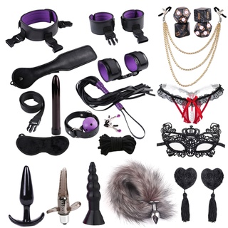 Akun 22pcs/set Adult Erotic Game Suit BDSM Bondage Sexx Toy Vibrator Kit for Couples