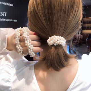 1Pc Fashion Girls Pearl Hair Ring Tie Beads Hair Elastic Rubber Bands Korean Scrunchie Gum Hair Headdress