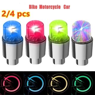 2X 4X 8X Motorcycle Bike Car Wheel Tire Tyre Valve Cap Spoke Neon LED Flash Light