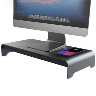 【Local Delivery】Smart Base Aluminum Alloy Computer Laptop Base Stand with 4 USB 3.0 Port Monitor Sta