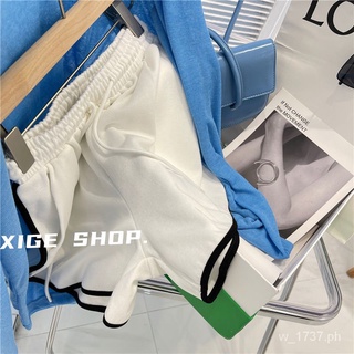 Contrast Color Binding Casual Shorts for Women2021New Summer Versatile Slimming High Elastic Waist Straight Sports Wide-Leg Pants【15Shipped Within Days】