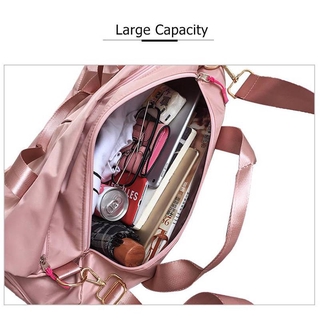 Women Travel Bag Waterproof Weekender Bags Oxford Cloth Luggages Handbag Shoulder Bag Traveling Bag Dry and Wet Separation Sport Bag Fitness Bag Gym Totes for Men Women ( Pink/Black) (5)