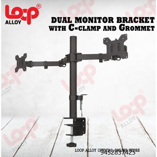 Dual LED Monitor Mount with C-clamp and Grommet bracket